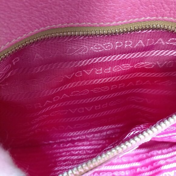 Authentic Prada Pink Canvas Hand Bag mon715-110525 - Picture 14 of 16